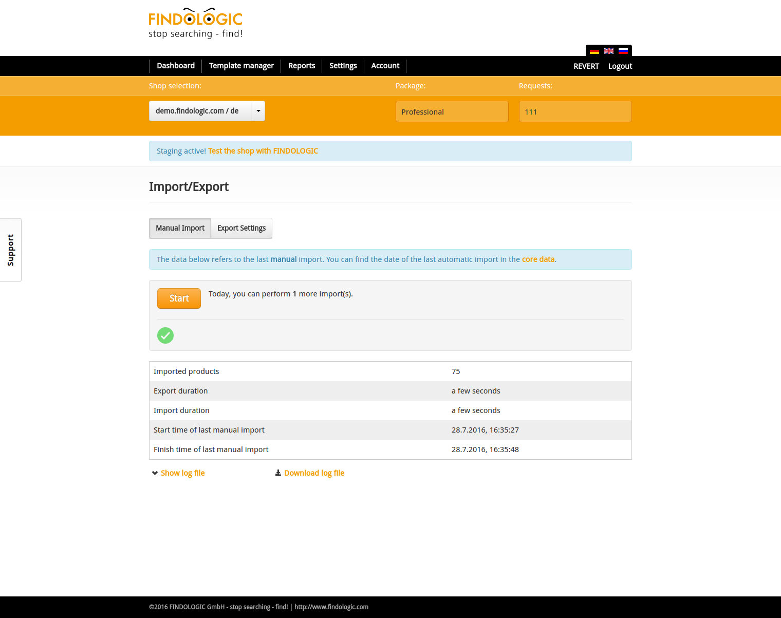 FINDOLOGIC: import finished!